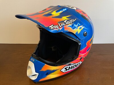 #ad Vintage SHOEI VF X TROYMAX Motocross Helmet Blue Size S Troy Lee Designs $172.89