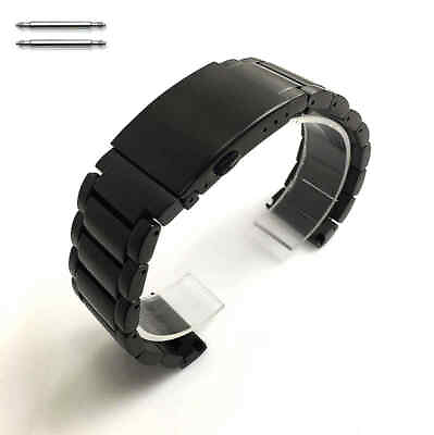 Solid High Quality Steel Brushed Black Metal Replacement Watch Band #5112 $24.95