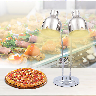 #ad 110V Commerical Kitchen Food Heating Lamp2 Bulbs Double Head Food Warmer Light $179.55