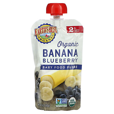 #ad Organic Baby Food Puree 6 Months Banana Blueberry 4 oz 113 g $2.42