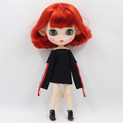 #ad #ad Short Red hair make up Blythe doll Dudu mouth big ears Factory Joint Body12quot; $103.49