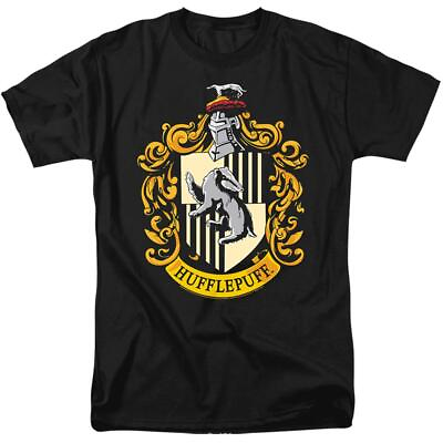 #ad Harry Potter Womens T shirt Hufflepuff Crest Top Tee S XL Official GBP 13.99