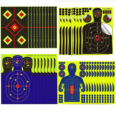 #ad 12x18quot; Shooting Targets Gun Reactive Splatter Adhesive Rifle Range Paper Target $12.99