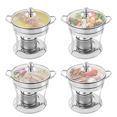 #ad Chafing Dish Buffet Set Stainless Steel Food Warmer Chafer Complete Set Round 4x $72.20