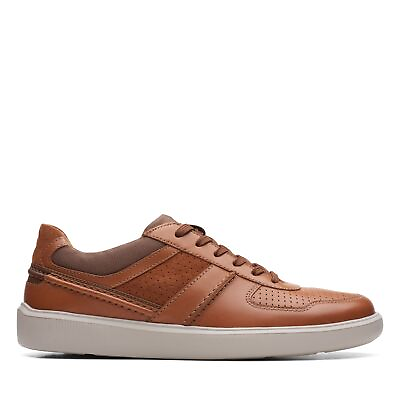 Clarks Mens Cambro Race Brown Leather Sneaker Shoes $49.99