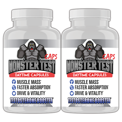#ad #ad #1 Testosterone Test Booster Monster Test Caps Male Drive Men#x27;s Pills 120ct 2pk $26.99