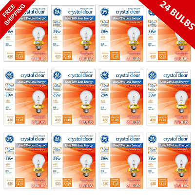 #ad GE 40 WATT Light Bulbs Crystal Clear 430 Lumens Dimmable Classic Single Bulbs $39.00