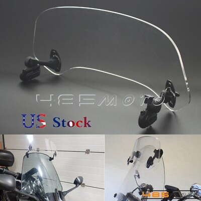 Universal Clip on Motorcycle Windshield Extension Spoiler Wind Screen Deflector $32.99