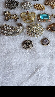 #ad Lot Vintage Brooches Costume Jewelry For Parts Or Repair Missing Stones amp; Pins $39.96