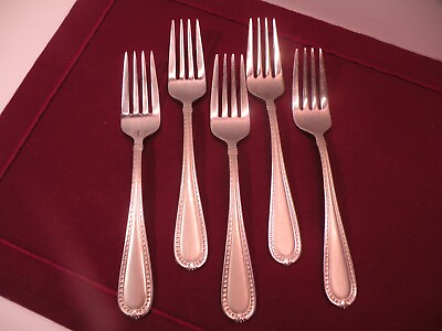 #ad Set Of 5 Salad Forks Reed amp; Barton 18 10 Stainless Berkshire Matte 7 1 8quot; $38.75