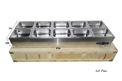 #ad 110V 10 Pan Electric Commercial Stainless Steel Countertop Food Warmer $689.02