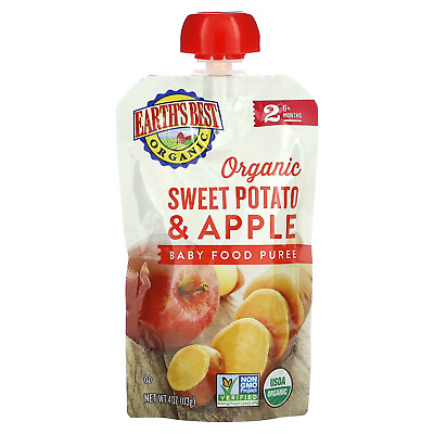 #ad Organic Baby Food Puree 6 Months Sweet Potato amp; Apple 4 oz 113 g $2.42