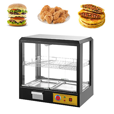 #ad 2 Tier Commercial Food Warmer Display Case Countertop Pie Pizza Cabinet 500W $265.00