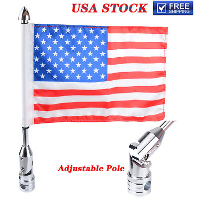 #ad Motorcycle Flag Pole Mount 6x9quot; Flag American USA For Yamaha Harley Honda Motor $21.21