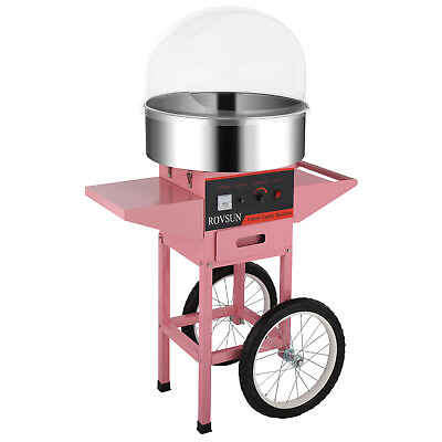 #ad Commercial Cotton Candy Machine Maker w Cart Cover Electric Candy Floss Maker $279.99
