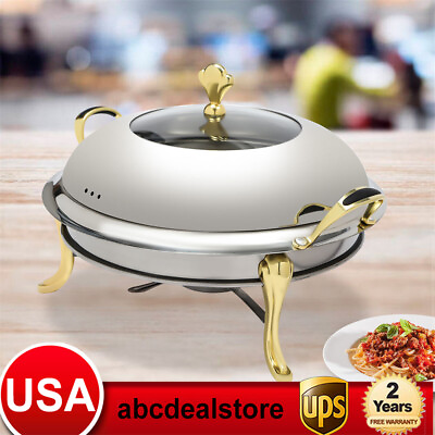 #ad Stainless Steel Chafer Chafing Dish Set Buffet Catering Food Warmer amp; Lid Gold $40.90