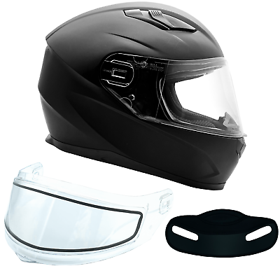 #ad Snowmobile Helmet Adult Matte Black Full Face Double Pane Shield Sledding Snow $95.00