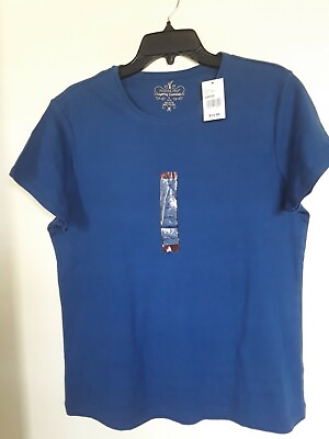 #ad #ad Womens Blue Short Sleeve North Crest Top T Shirt Large $10.79