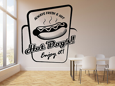 Vinyl Wall Decal Fast Food Hot Dog Cooking Cafe Truck Kitchen Stickers g2394 $68.99
