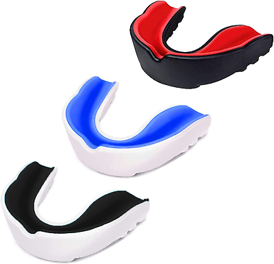3 Pack Kids Youth Mouth Guard Football Sports Braces Mouthguards for Mouthpiece $11.86