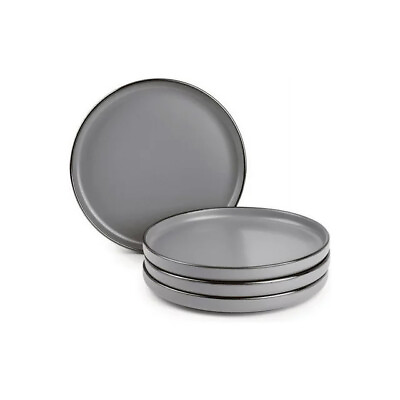 #ad Dinnerware Gray Ava Stoneware Salad Round Plates 4 Pack $13.78