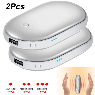 2 Pack Rechargeable Hand Warmers USB Power Bank Electric Pocket Heater Warmer $23.49