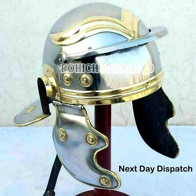 #ad Medieval Roman Centurion Helmet Guard Trooper Helmet Brass Fitting Roman helmet $89.71