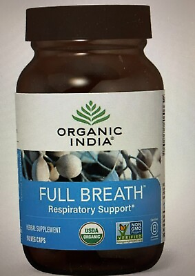Organic India Full Breath Respiratory Support 90 Veg Capsules EXP.04 24 $21.00