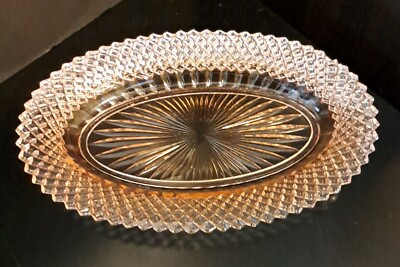 Vintage Pink Depression Glass Miss America Oval Dish Anchor Hocking 10.5quot; $17.00