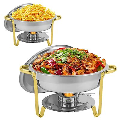 #ad #ad 2 Packs Round Chafing Dishes Stainless Steel Foldable Chafers and Buffet Warm... $110.59