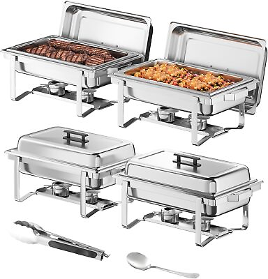 #ad Chafing Dish Buffet Set 4 Pack 9.5QT Chafing Dish High Grade Stainless Steel $170.40