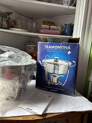 #ad TRAMONTINA 3 Qt. CHAFING DISH 18 10 STAINLESS STEEL $28.00