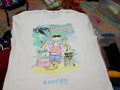 #ad Vintage Mens Size XL Party Hard Cafe Cancun Mexico Some Discoloration $18.00