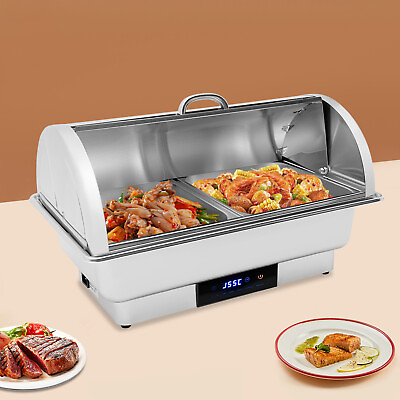 #ad Electric Chafing Dish Buffet Food Warmer 9L Chafer Dish w Lid Stainless Steel $167.20