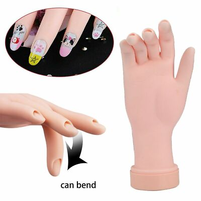 Fake Hand For Nail Art Training and Display Movable Practice Nail Model Supply $10.99