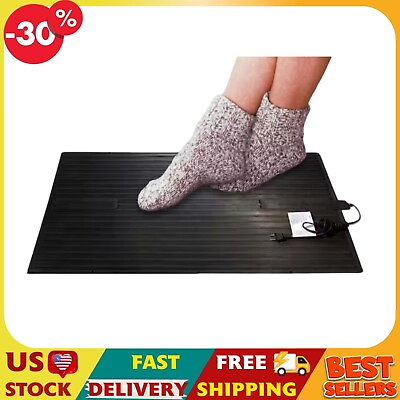 #ad Electric Foot Warmer Floor Mat Heated Rest Cold Feet Waterproof Rubber 90 Watt $47.95