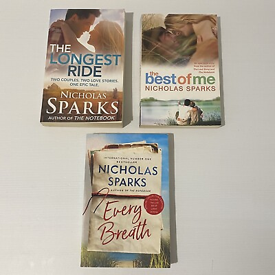 #ad 3 x Nicholas Sparks Large Novels Every Breath The Best Of Me amp; The Longest Ride AU $19.99