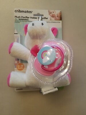 #ad Cribmates Plush Unicorn Pacifier Holder Comfort amp; Soothe Stuffed Toy Binky 0 18M $8.25