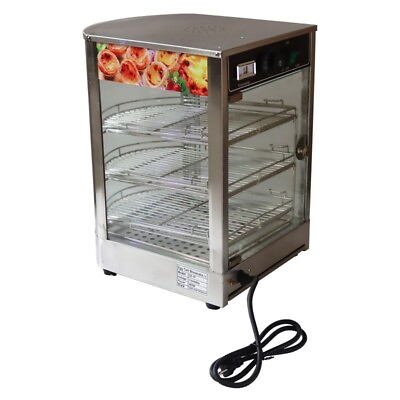 #ad Commercial Glass Food Warmer Court Food Pizza Display Warmer Cabinet 110V $295.75