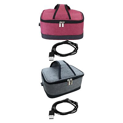 #ad USB Food Warmer Bag Container Lunch Warmer Tote Electric Heating Lunch Box $20.96