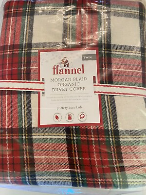 Pottery Barn Kids Morgan plaid flannel FULL QUEEN duvet NEW WITH TAG PACKED $79.00