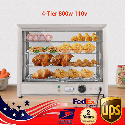 #ad 4 Tier Commercial Food Warmer Display Case Countertop Pie Pizza Cabinet 800W $280.00