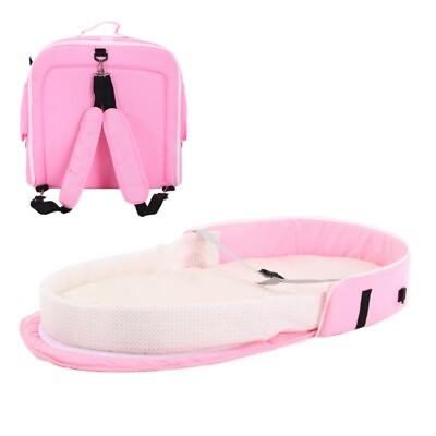 Baby Portable Backpack Bed Travel Basket Bed Infant Sleeping Foldable Baby Bed $23.49