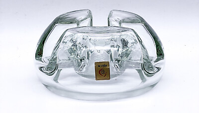 #ad Vintage La Vida Glass Warmer for Tea Lights With Original Aufkleber Handmade $21.94