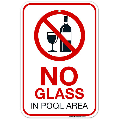 #ad #ad No Glass in Pool Area Pool Sign $99.99