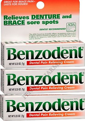 #ad #ad Benzodent Dental Pain Cream 0.25oz 3 pack PHARMACY FRESH $16.89