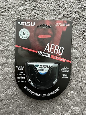 SISU Mouth Guards Aero 1.6mm Custom Fit Sports Youth Adult Size Medium Black $13.95