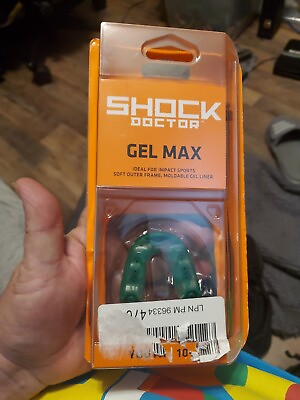 Shock Doctor YOUTH 10 amp; Under Mouth Guard GEL MAX Green Boil amp; Bite Latex Free $5.85