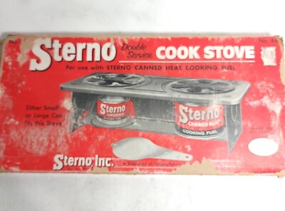 Vintage Sterno Double Service Cook Stove #46 Camping Hunting Outdoor Heat Box $29.80