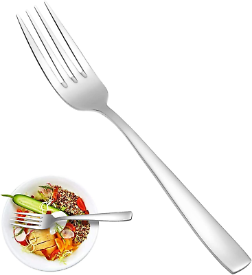 #ad Heavy Duty Dinner Forks 18 0 Stainless Steel Salad Table Fork Set of 12 Flatware $14.63